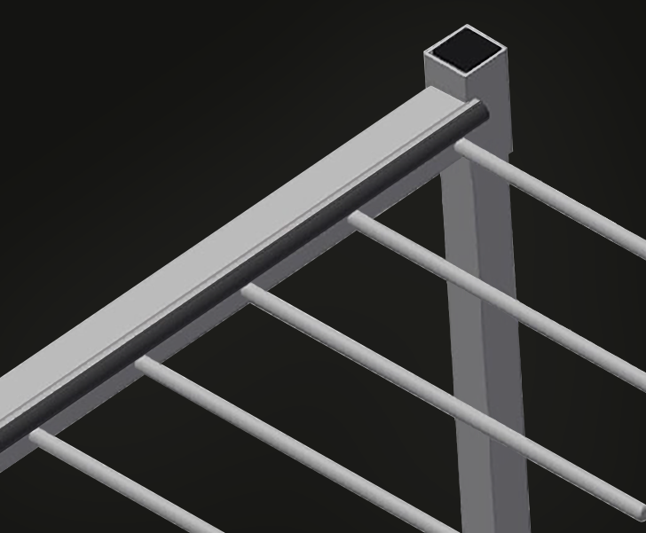 PWS 1400 Sostegno porteriore con listello in gomma Someco